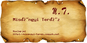 Misángyi Teréz névjegykártya